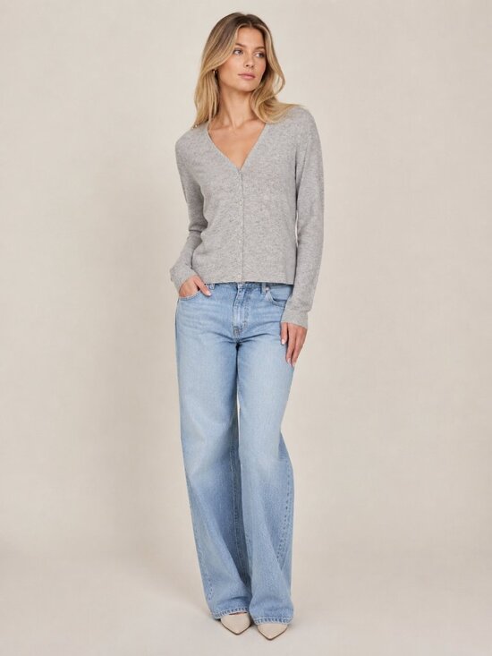 Eileen Fisher Sweaters - Eileen Fisher Cotton V-Neck Cardigan Gray XL #A2329